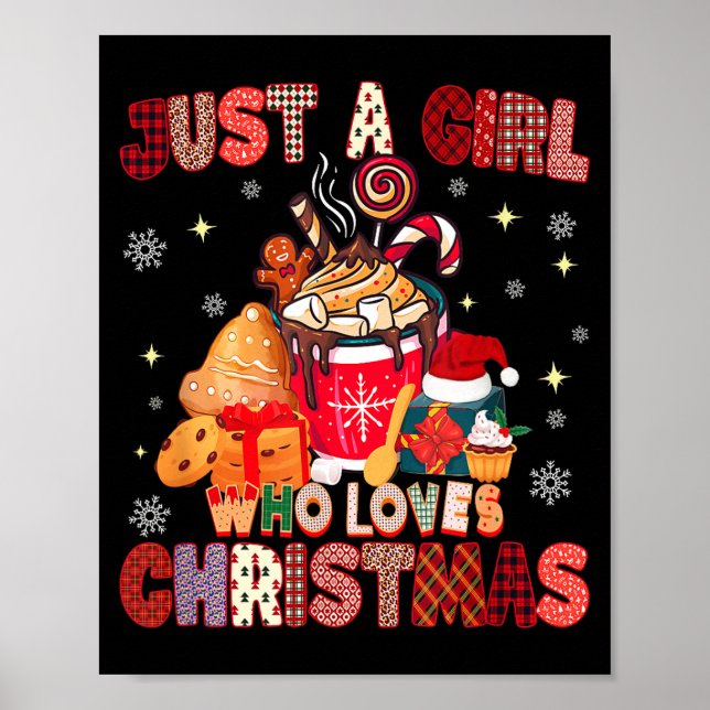 Poster Just A Girl Who Loves Christmas Hot Cocoa Lover Xm (Frente)