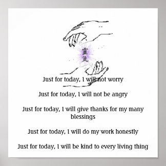 Póster Just for today, I will not worryJust fo...