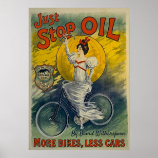 Poster Just Stop Oil Mug More Bikes Less Cars Activist