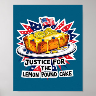Poster Justiça engraçada para bolo de limão americano