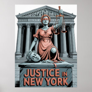 Poster Justiça na Corte do Condado de Nova York