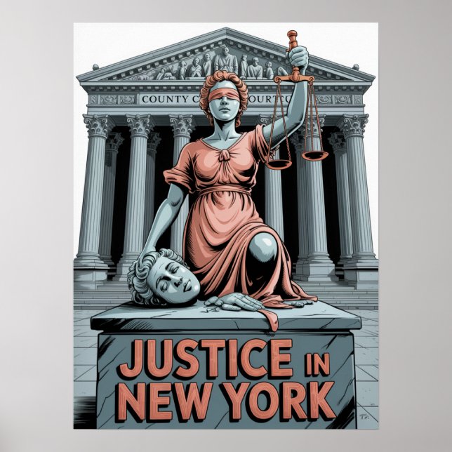 Poster Justiça na Corte do Condado de Nova York (Frente)