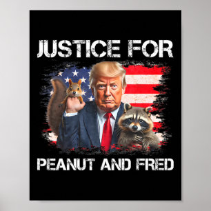 Poster Justiça Para O Esquilo De Peanut Fred Raccoon Vote