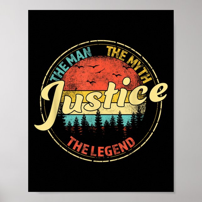 Poster Justice The Man The Myth The Legend D Name  (Frente)