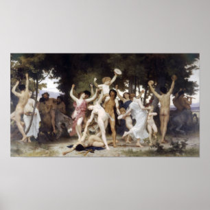 Poster Juventude de William-Adolfo Bouguereau-The do Baco