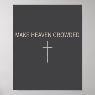 Poster Juventude Faz o Céu Lotado Cruz Cristã Minimalista