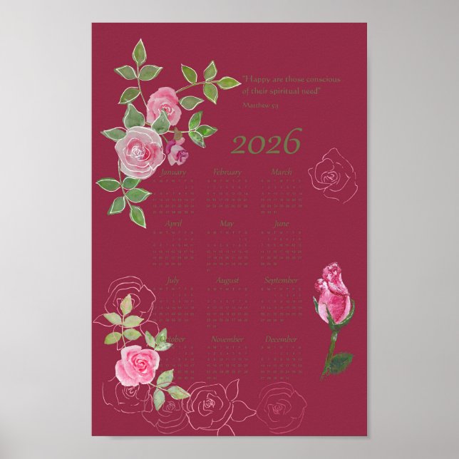 Poster JW year text calendar customizable (Frente)