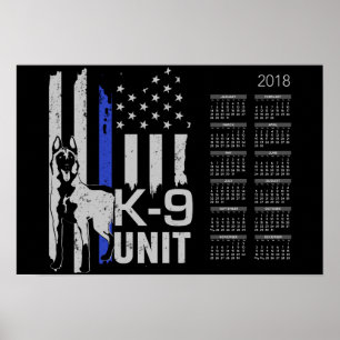 Poster K9 unidade - calendário 2018 de Malinois