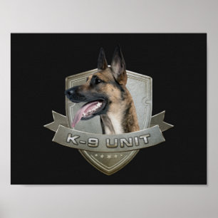 Póster K9 unidade - Malinois - pastor belga