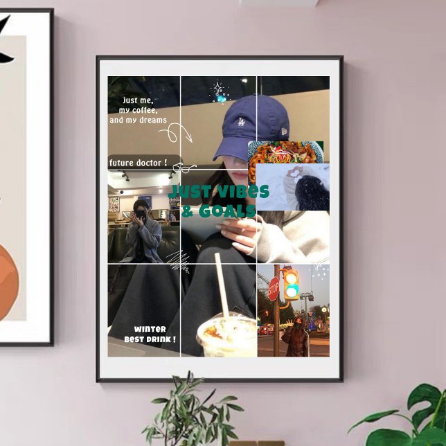 Poster K-Aesthetic Winter Moodboard Cozy Café Collage (Criador carregado)