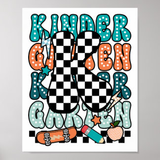 Poster K Professora de Jardim de Infância Xadrez De Volta