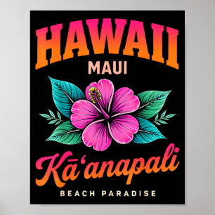 Poster Kaanapali Havaí Paraíso de Praia Verão Ilha