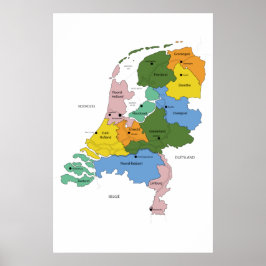 Poster Kaart van Nederland
