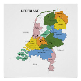 Póster Kaart van Nederland Perfect Poster
