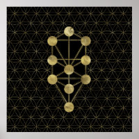 Kabbalah A Árvore da Vida Dourada em Preto