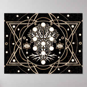 Poster Kabbalah A Árvore da Vida Sacou Ornamento Geográ
