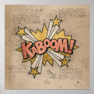 Poster KABOOM! Vintage Comic Book Steampunk Pop Art