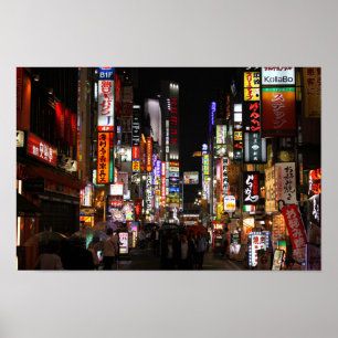Póster Kabukichō, Tóquio Neons à noite