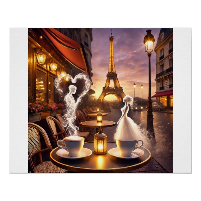 Póster Kaffee für zwei in Paris – Liebe aus Dampf (Frente)