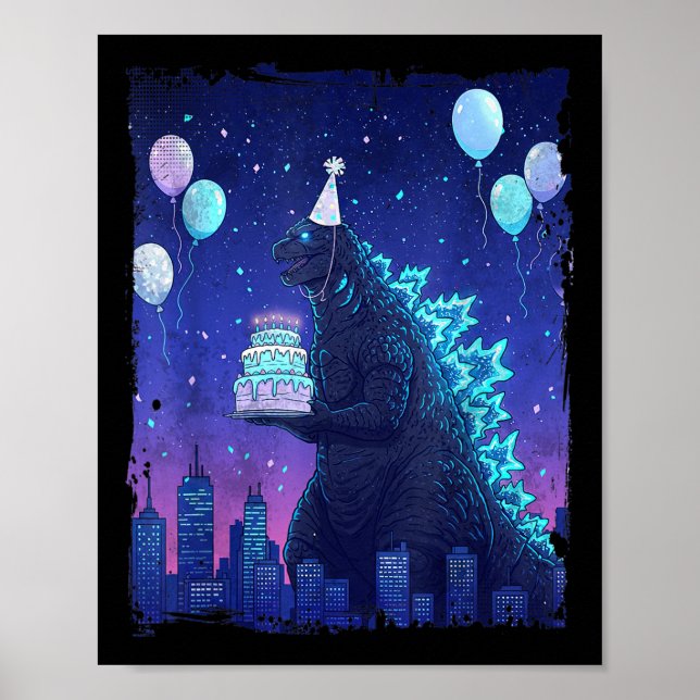 Poster Kaiju Festa de aniversário Japão Monstro Seu Meu A (Frente)