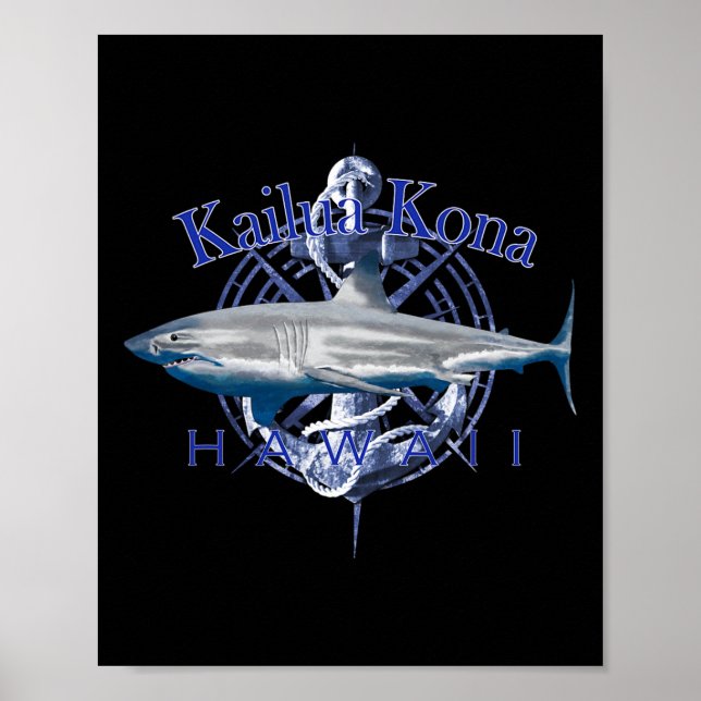 Poster Kailua Kona Havaí Náutico Vela Embarcação  (Frente)