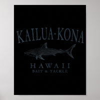 Kailua - kona havaí tubarão arte retrô em ardósia