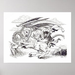 Poster "Kaine and the Chimera" - Ilustração de Tracy Lesc