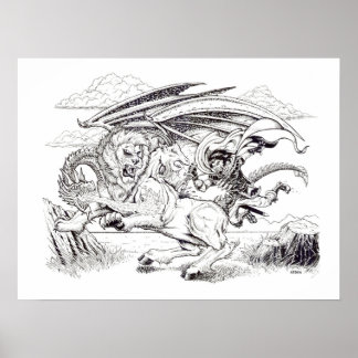 Poster "Kaine and the Chimera" - Ilustração de Tracy Lesc