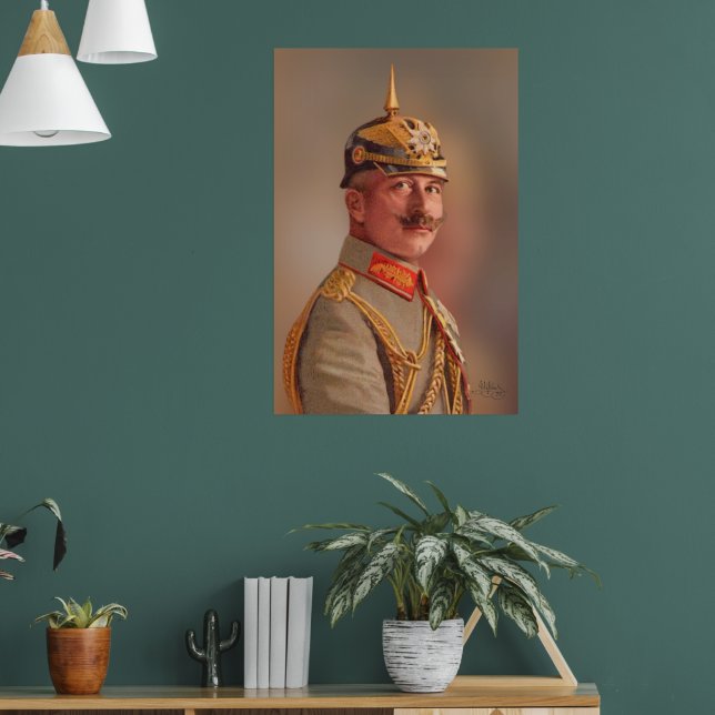 Poster Kaiser Wilhelm II, Imperador da Alemanha com assin (Sala de Estar 1)