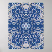 Kaleidoscope Azul brilhante, Branco, Estrela Solte