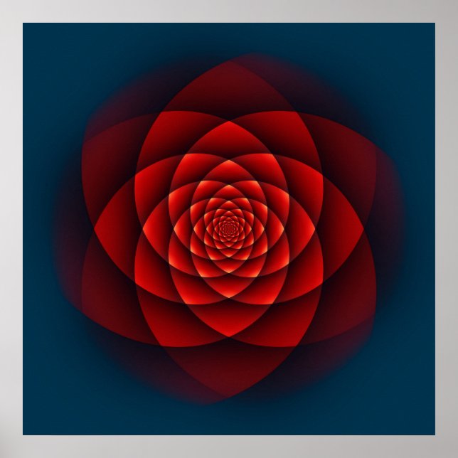 Póster Kaleidoscope ROSA vermelho (Frente)