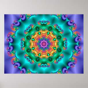 Poster Kaleidoscópio de Flor Pastel
