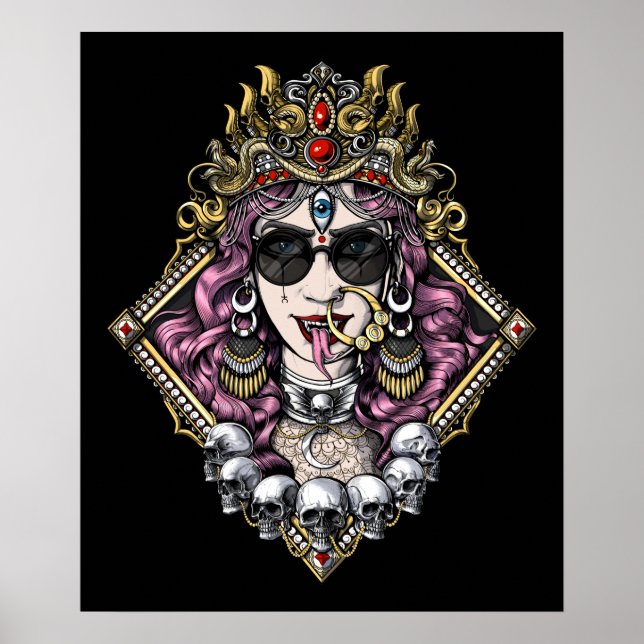 Poster Kali Gothic Deusa Hindu (Frente)