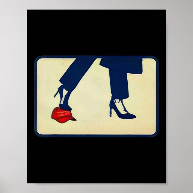 Poster Kamala 2024 Anti Mega High Heels Step On Red Hat (Frente)