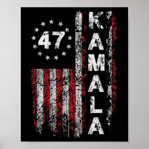 Poster Kamala 47 Kamala47 Presidente dos EUA Bandeira 202