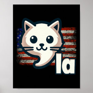 Poster Kamala Cat Usa Bandeira Política Prêmio Cat