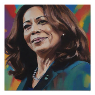 Póster Kamala Harris 2024 1rua índia Melanina Sista