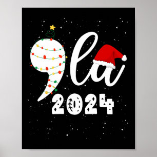 Poster Kamala Harris 2024 engraçada Comma La Christmas 