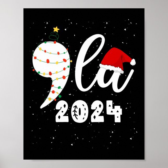 Poster Kamala Harris 2024 engraçada Comma La Christmas  (Frente)