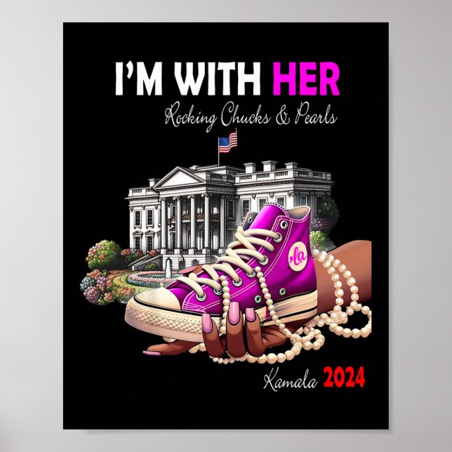 Poster Kamala Harris 2024 Eu estou com seus Bichos-de-Obr (Frente)
