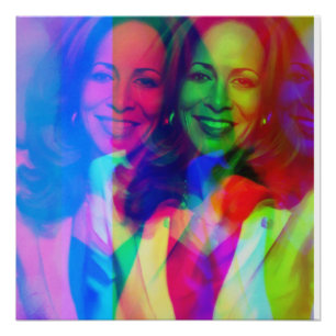 Póster Kamala Harris 2024 meu presidente é negro e famoso
