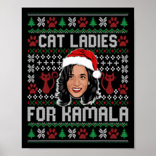 Poster Kamala Harris 24 Senhoras Feias do Gato de Natal P