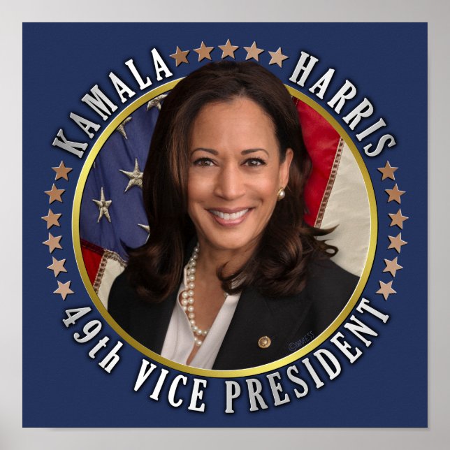 Poster Kamala Harris 49º vice-presidente comemorativo (Frente)
