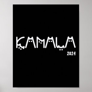 Poster Kamala Harris Cat Lettering Positive Funny