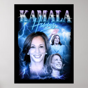 Poster Kamala Harris Estilo Retroativo dos anos 90