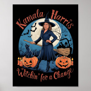 Poster Kamala Harris Halloween Witch cita eleição de 2024
