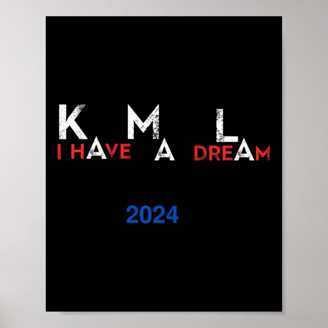 Poster Kamala Harris Mlk Kml Eu Tenho Um Sonho Pres Eleiç (Frente)