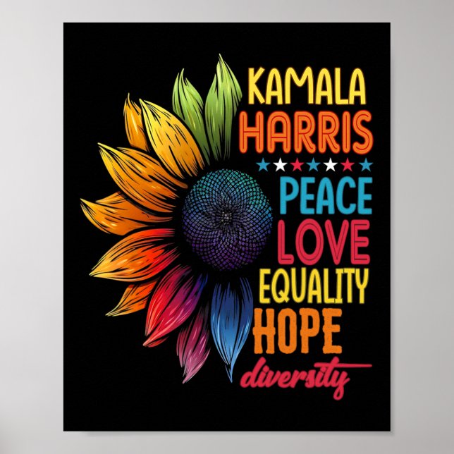 Poster Kamala Harris Paz Igualdade de Amor Esperam Divers (Frente)