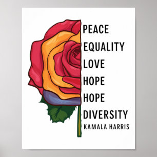 Poster Kamala Harris Paz Igualdade de Amor Esperam Divers