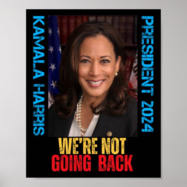Poster Kamala Harris Presidente 2024 Não vamos voltar (Frente)
